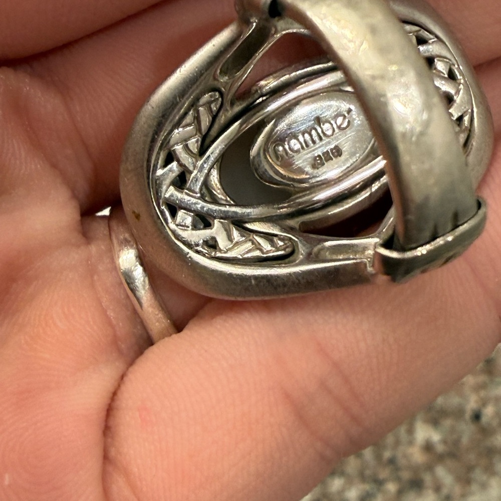 Sterling Silver 925 Ring with White opal Stone - Picture 4 of 4